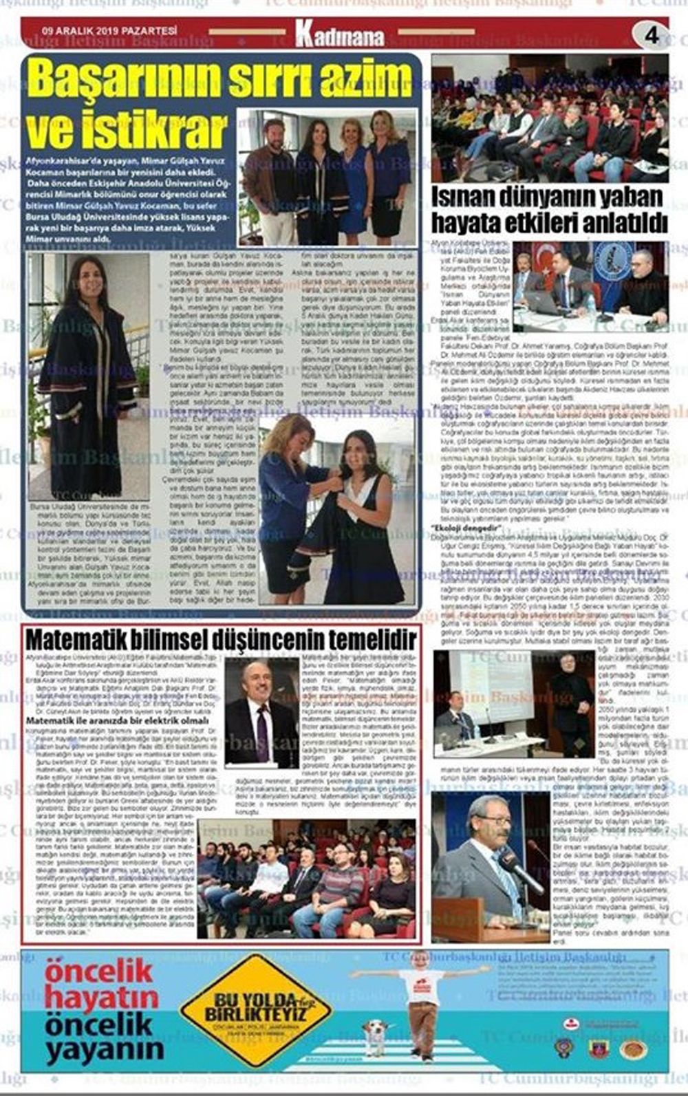 Kadınana Gazetesi 9 Aralık 2019 Haber